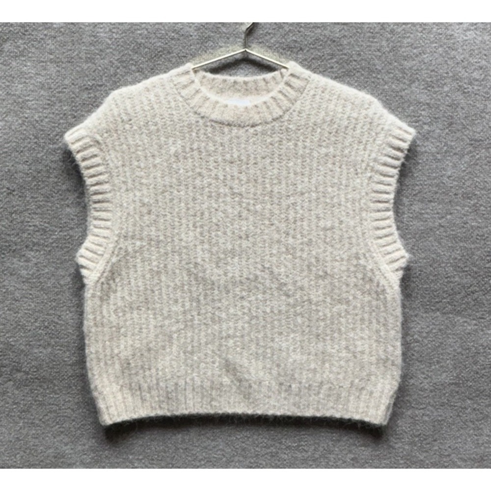 Anine Bing Women's Adam Vest Beige Medium Alpaca Wool Blend Relaxed Fit NWT NEW